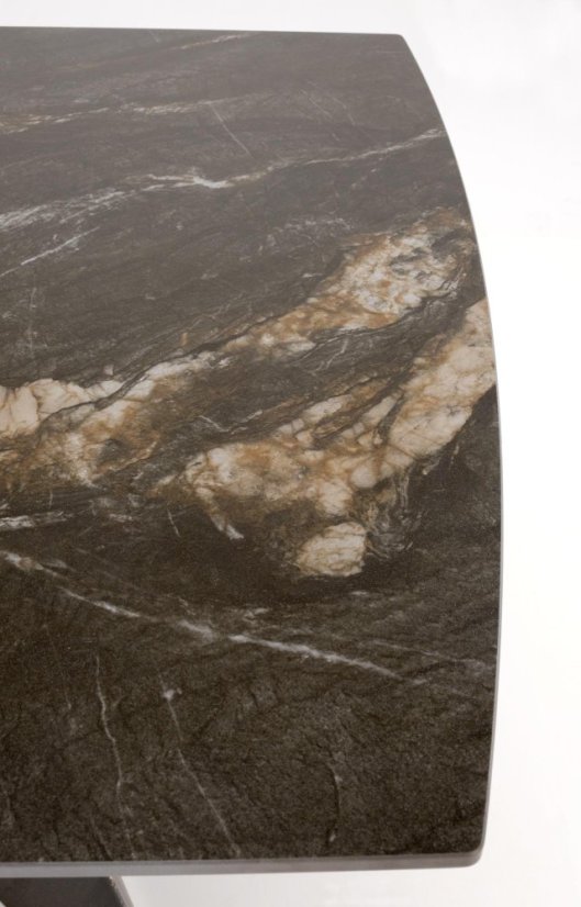 Rozkládací jídelní stůl ARMANI 165(241)x90 černý mramor/černá