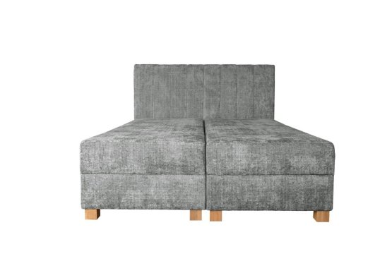 Kontinentální postel LARGO s úložným prostorem a matrací 160×200 šedá