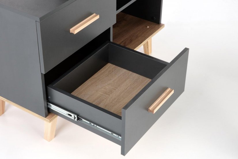 Psací stůl SERGIO antracit/dub wotan