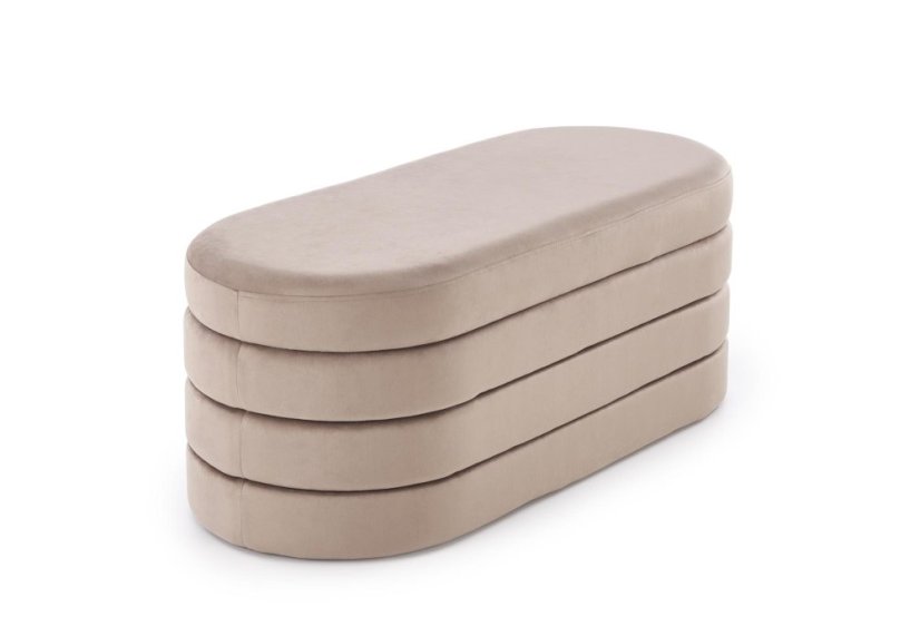 Čalouněná lavice CALPI s úložným prostorem béžová