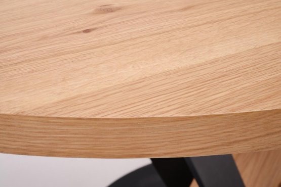 Okrúhly rozkladací jedálenský stôl FANIS 120(160)x90 dub prírodný/čierna
