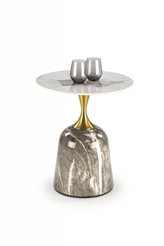 Konferenčný stolík ROSA biely mramor/sivý mramor