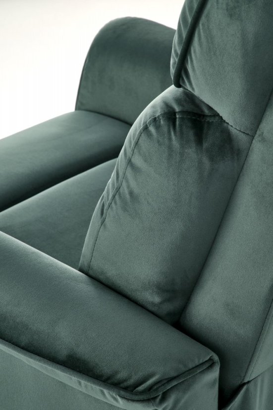 Relaxační křeslo SEMIR tmavě zelené s funkcí rozkládání