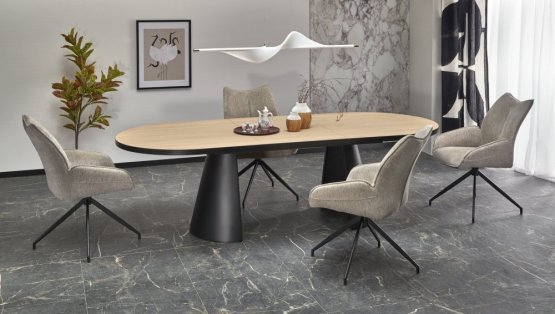 Rozkladací jedálenský stôl GIACOMO 180(240)x100 prírodný/čierny