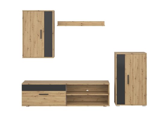 Obývacia zostava BENSON dub artisan/čierna