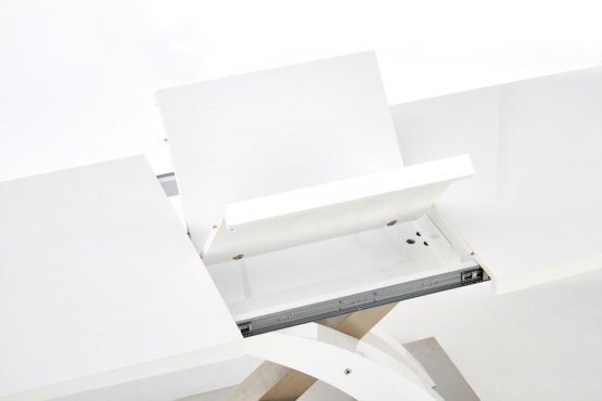Rozkladací jedálenský stôl SANDOR 2 160(220)x90 biely