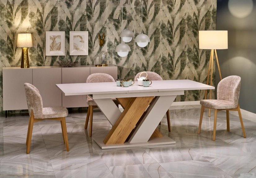 Jídelní židle BASSO dub přírodní/béžová