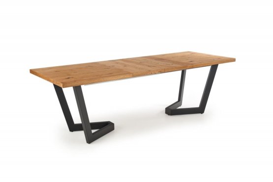 Rozkladací jedálenský stôl MASSIVE 160(250)x90 dub svetlý/čierna