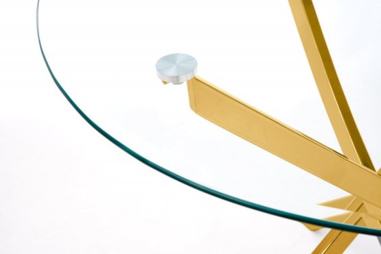 Kulatý jídelní stůl RAYMOND 100 sklo/zlatý