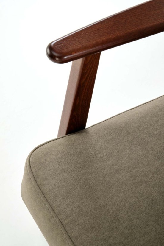 Kreslo MILANO 1S zelené/tmavý orech