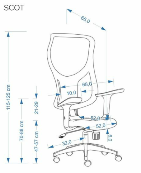 Ergonomická kancelárska stolička SCOT čierna