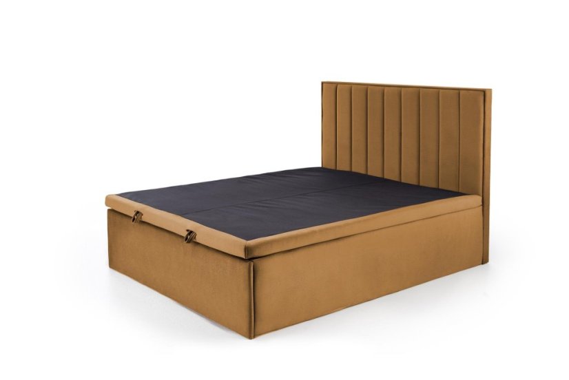 Kontinentální postel ASENTO 160x200 hořčicová