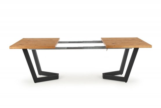 Rozkladací jedálenský stôl MASSIVE 160(250)x90 dub svetlý/čierna