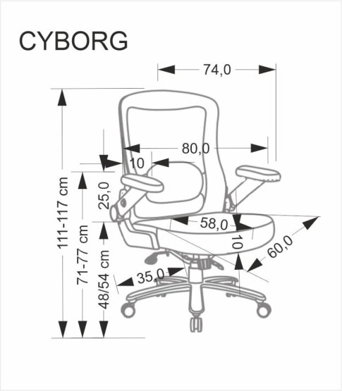Kancelárska stolička CYBORG čierna