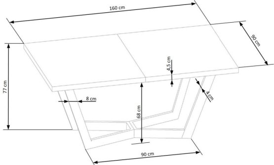 Rozkladací jedálenský stôl MASSIVE 2 160(250)x90 dub prírodný/čierna