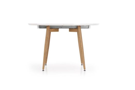 Rozkládací jídelní stůl CALIBER 160(200)x90 bílý/dub san remo