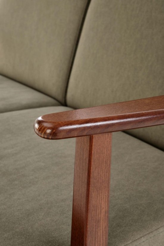 Dvoumístná pohovka MILANO 2S zelená/tmavý ořech