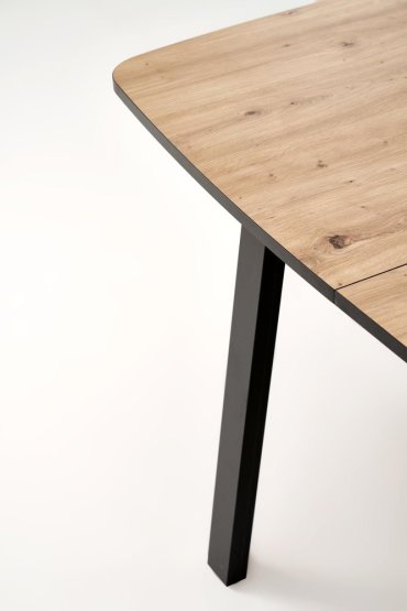 Rozkladací jedálenský stôl BARRIL 130(170)x80 dub artisan/čierna