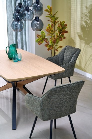 Rozkladací jedálenský stôl JAMES 160(220)x90 prírodná/čierna