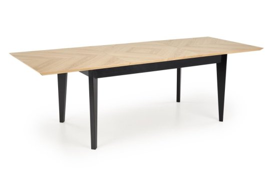 Rozkladací jedálenský stôl EDMONDO 160(240)x90 dub prírodný/čierny