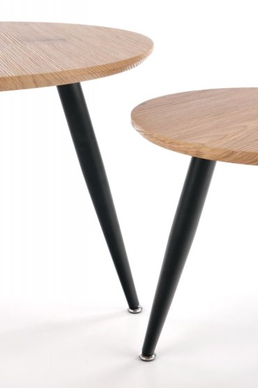 Konferenční stolek MENTONA 2 - sada 2 ks dub zlatý/černý