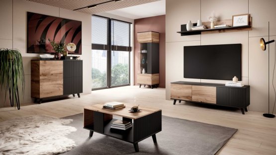 Komoda RANDOM KM-2 dub wotan/černá