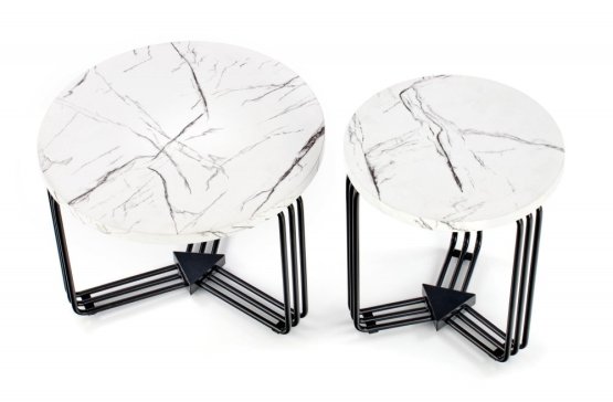 Konferenční stolek ANTICA M bílý mramor/černý