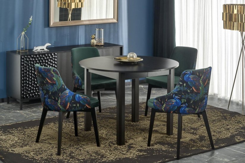 Rozkládací jídelní stůl RINGO 102(142)x102 černý