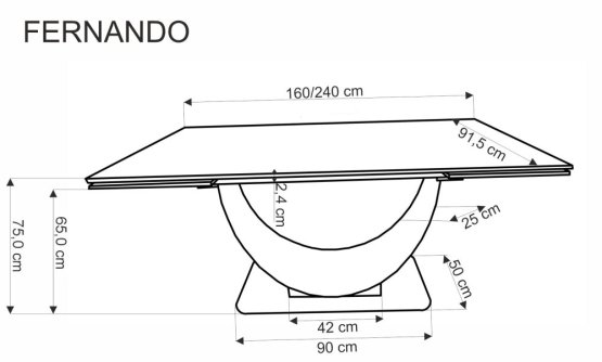 Rozkladací jedálenský stôl FERNANDO biely mramor/čierny