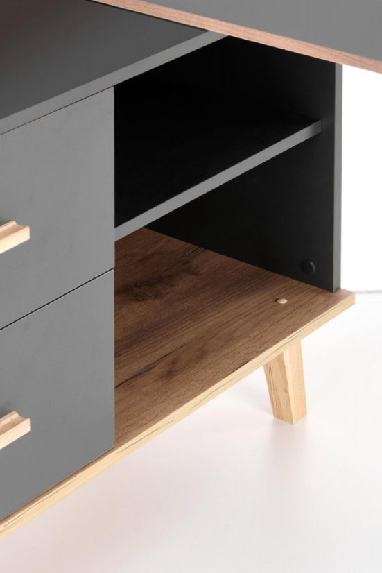 Písací stôl SERGIO XL antracit/dub wotan