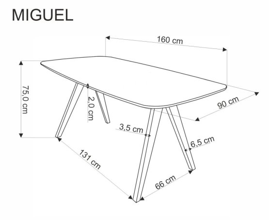 Jedálenský stôl MIGUEL 160x90 orech