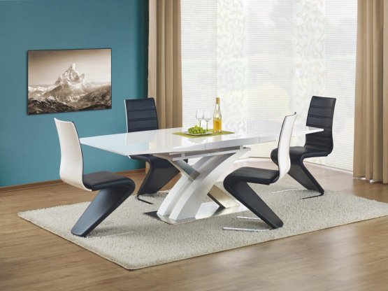Rozkladací jedálenský stôl SANDOR 2 160(220)x90 biely