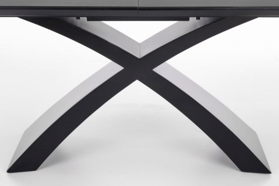 Rozkladací jedálenský stôl SILVESTRO 180(220)x89 tmavo sivý/čierny