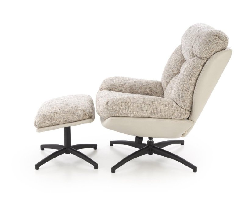 Čalouněné křeslo s podnožkou KRONOS béžové