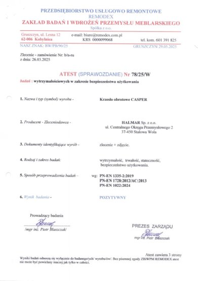 Kancelárska stolička CASPER čierna