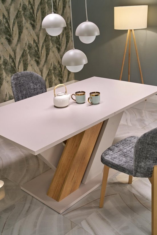 Rozkládací jídelní stůl BRANDON 160(200)x90 kašmír/dub cremona