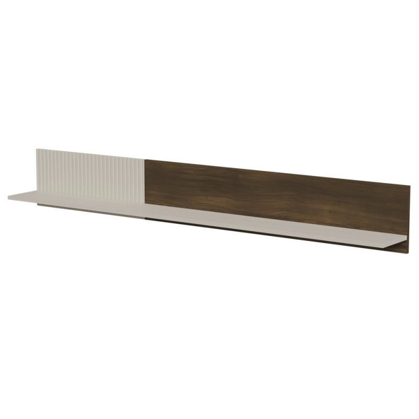 Nástěnná police RANDOM 2 P-2 kašmír/ořech/černá