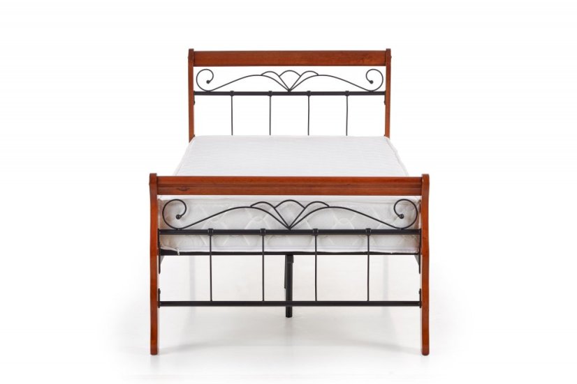 Posteľ VERONICA 90x200 antická čerešňa/čierna