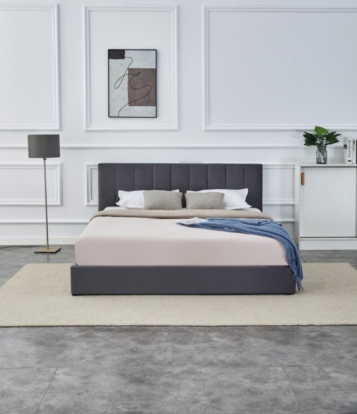 Čalúnená posteľ KATARINA 160x200 sivá