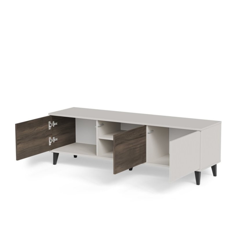 Televizní stolek RANDOM 2 RTV-1 150 cm kašmír/ořech/černá