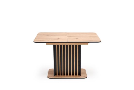 Rozkladací jedálenský stôl WILSON 120(158)x77 dub artisan/čierna