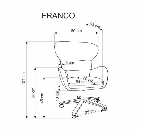 Kreslo FRANCO sivé