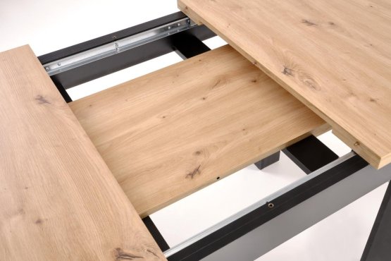 Rozkladací jedálenský stôl GIZMO 120(160)x75 dub artisan / čierna