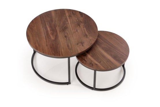 Konferenční stolek JAVA - sada 2 ks ořech/černý