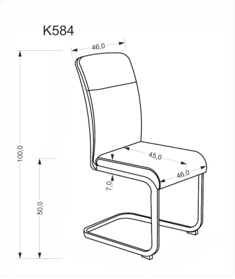 Jídelní židle K584 béžová/šedá