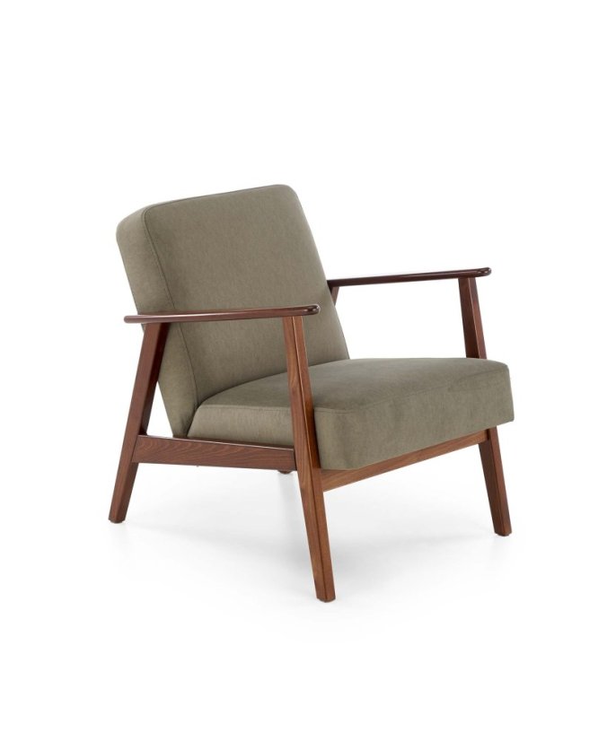 Kreslo MILANO 1S zelené/tmavý orech