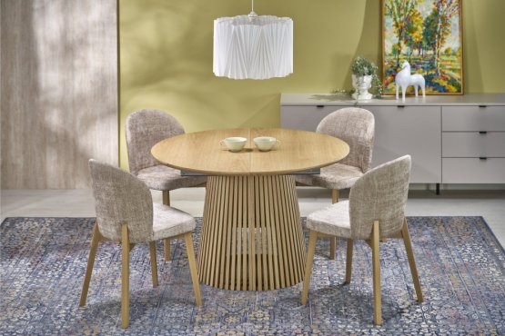 Okrúhly rozkladací jedálenský stôl FARGO 120(210)x120 prírodný