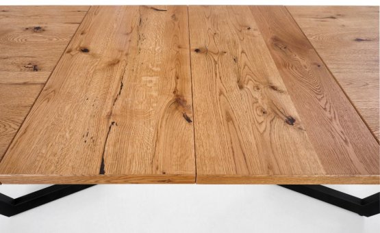Rozkladací jedálenský stôl MASSIVE 160(250)x90 dub svetlý/čierna