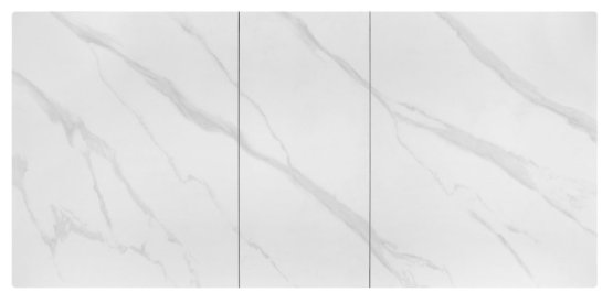 Rozkladací jedálenský stôl PLATAN 140(180)x85 biely mramor/čierny