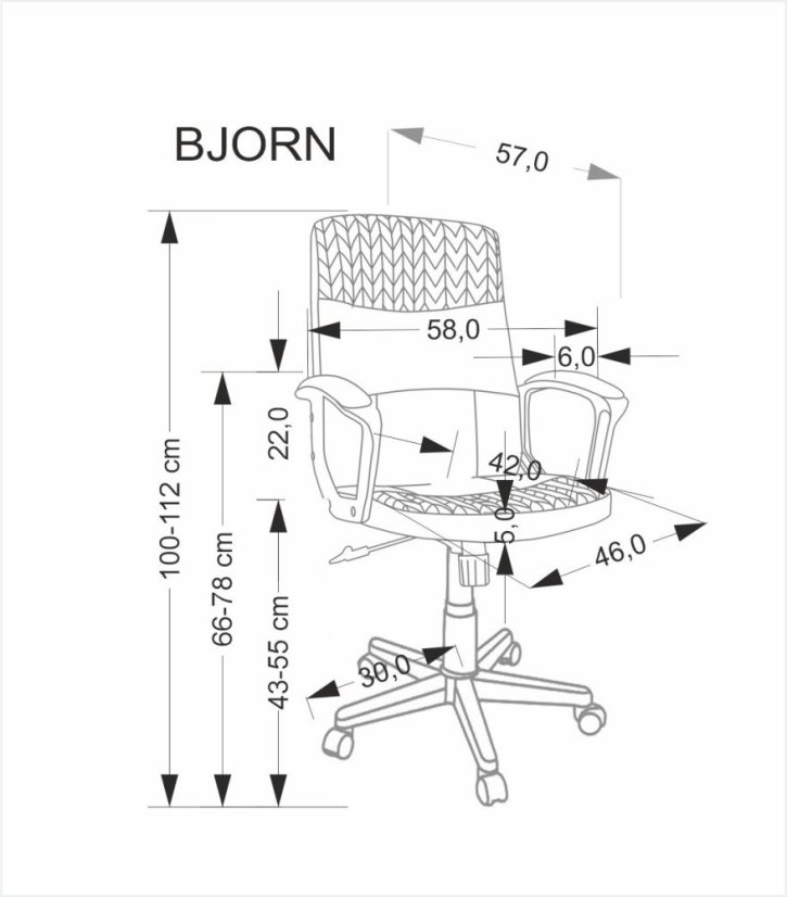 Kancelárska stolička BJORN čierna/sivá